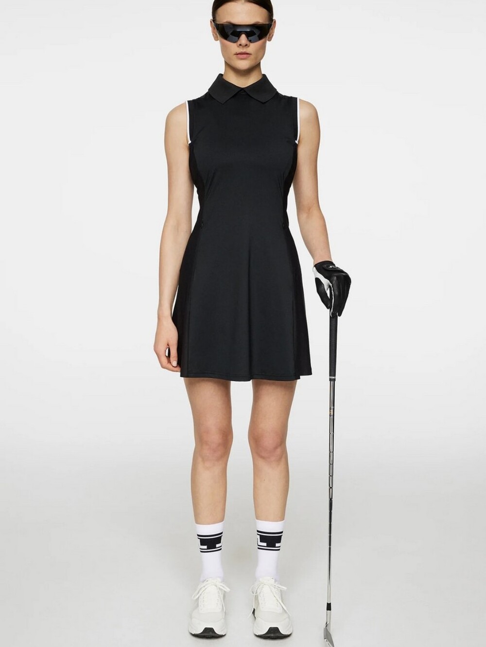 J.Lindeberg Women's VIDA Mini Gilf Tennis Black Casual Sleevelrss Dress Sz Small